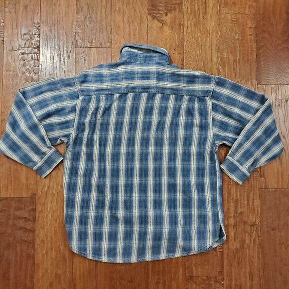 Levi's Gray Tab Blue White Plaid Shirt L 16-18 boy - Picture 2 of 6
